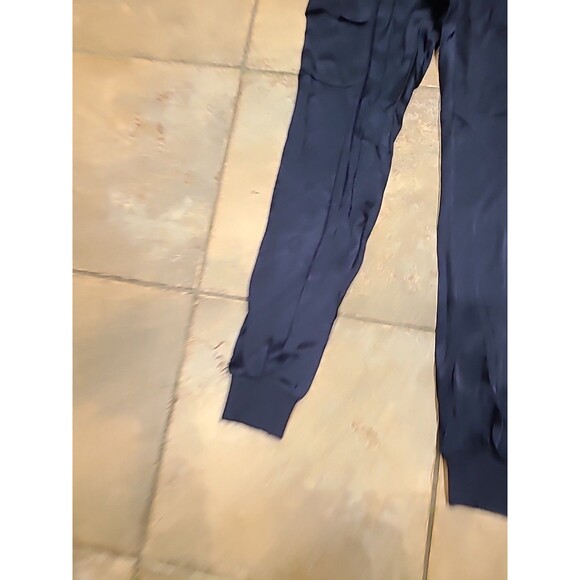 NWT Fate Blue Satin Cargo Jogger Pant Women's Wide Band Waist Ankle Size Sm. - Picture 2 of 8